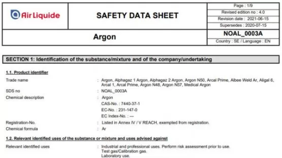 Safety data sheet smaller